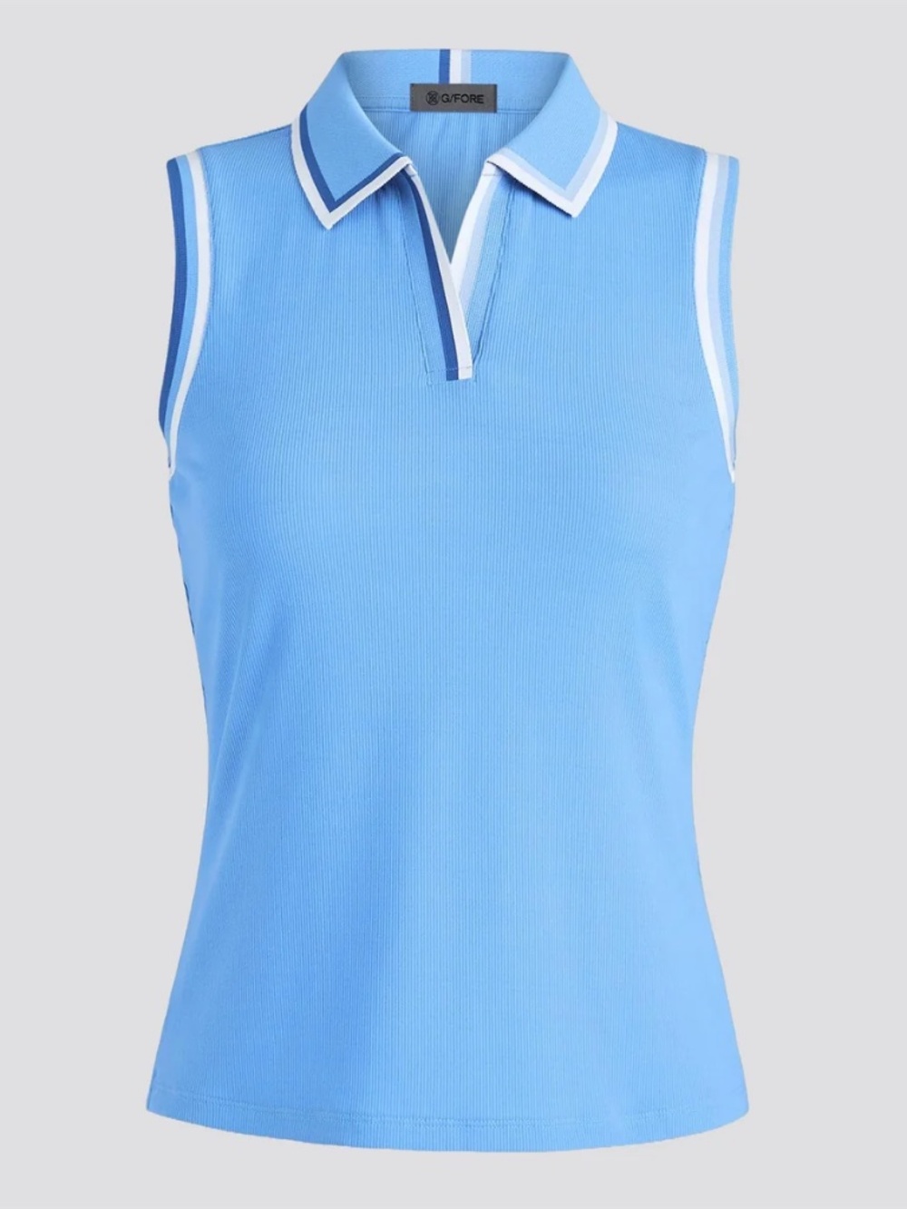 G/Fore Johnny Collar Rib Tech Nylon Sleeveless Polo NWT Azure